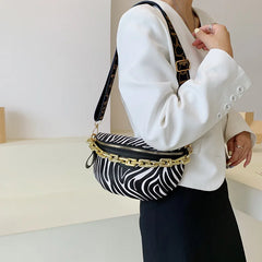 Leopard Pattern Waist Bag Outdoor Casual Crossbody Bag