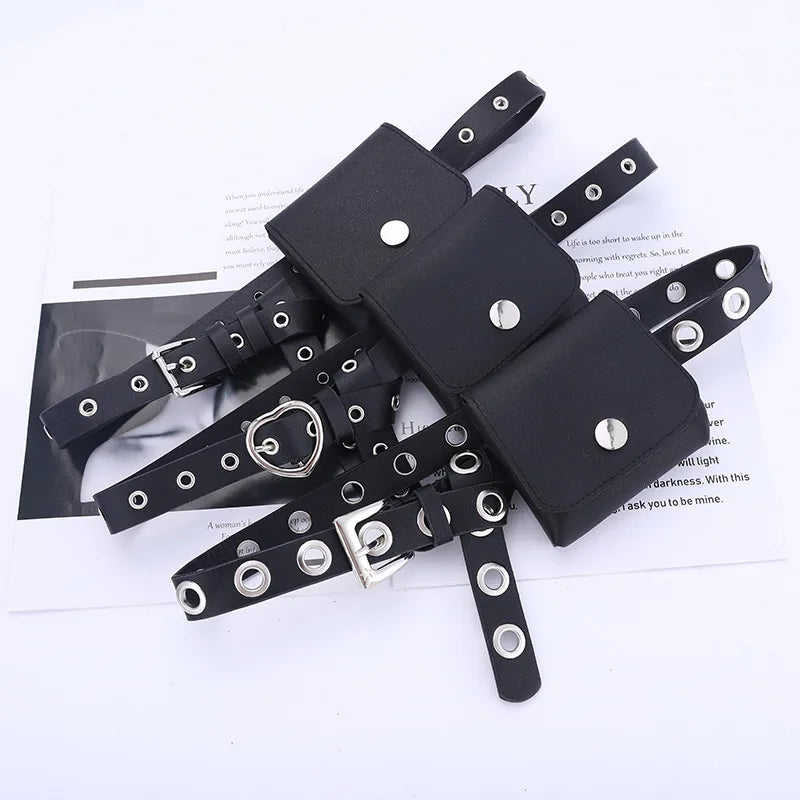 Women Waist Belt Bag Leather Ladies Waist Pack Dress Skirt Decoration