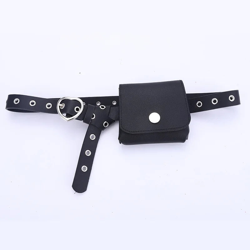 Women Waist Belt Bag Leather Ladies Waist Pack Dress Skirt Decoration