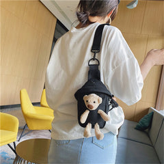 Women Canvas Waist Fanny Pack Crossbody Belt Bag Wild Style Zipper