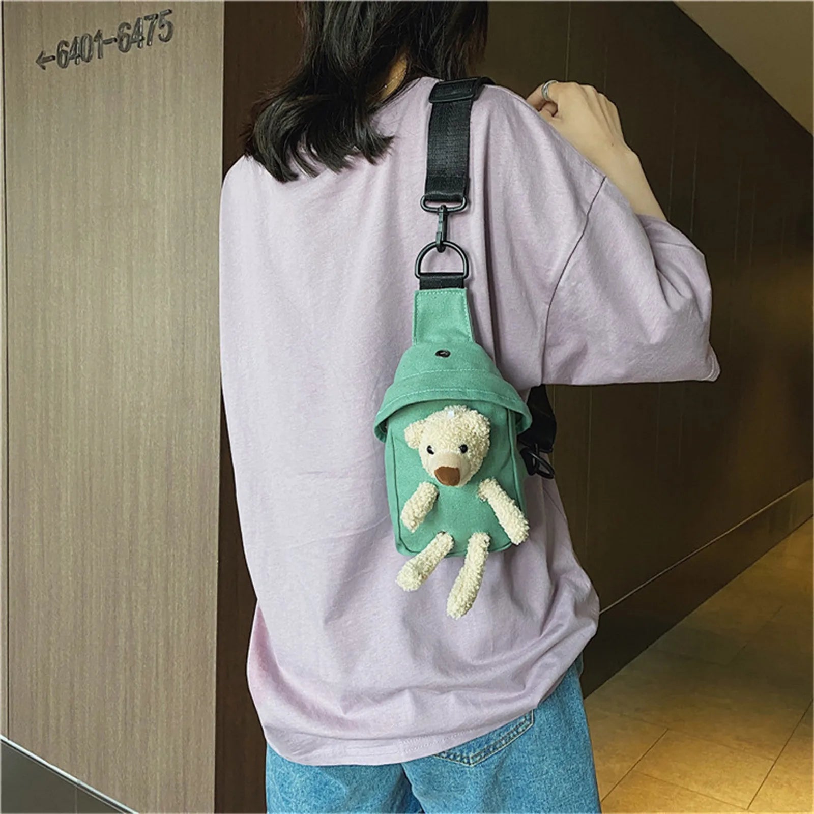 Women Canvas Waist Fanny Pack Crossbody Belt Bag Wild Style Zipper