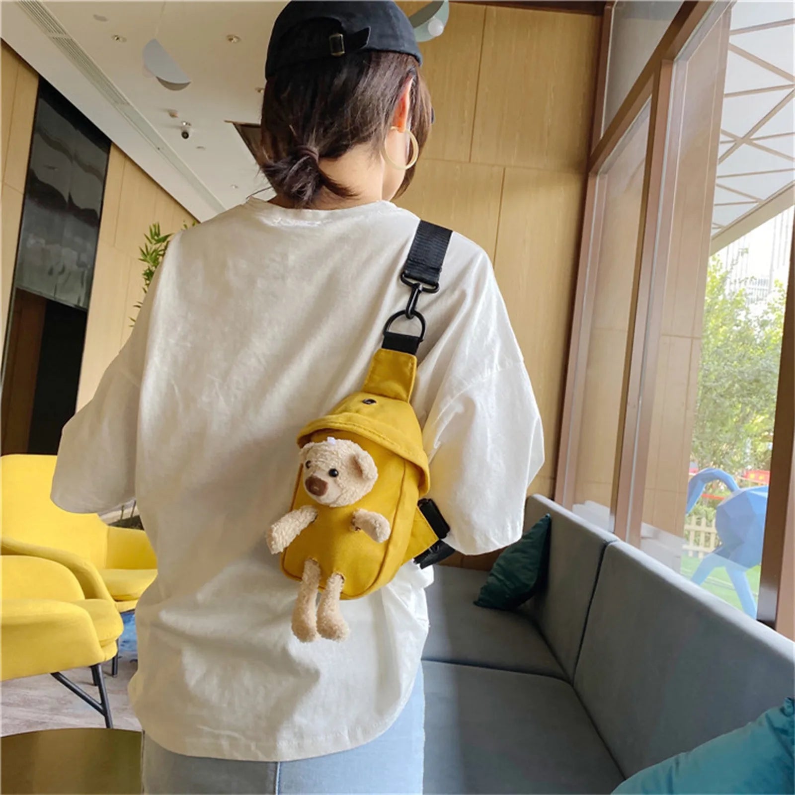 Women Canvas Waist Fanny Pack Crossbody Belt Bag Wild Style Zipper