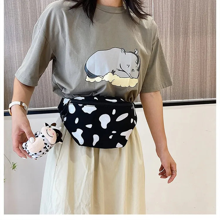 Cow Print Waist Fanny Pack for Travel Sports