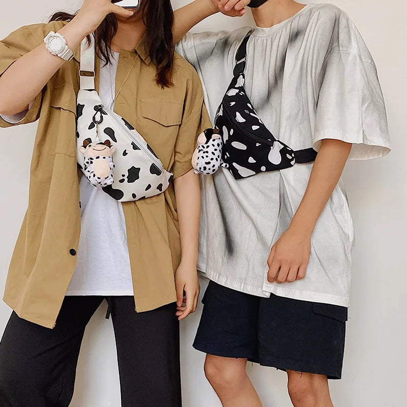 Cow Print Waist Fanny Pack for Travel Sports