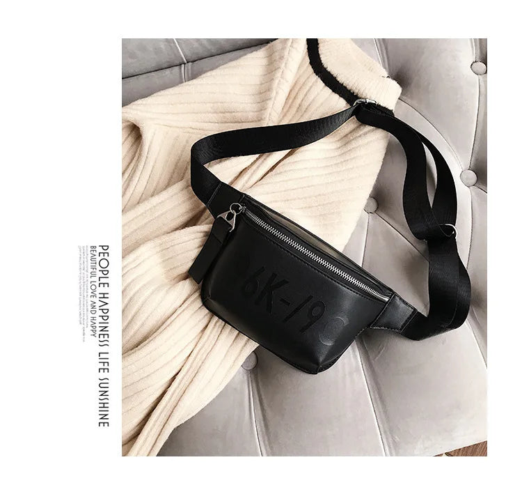 Women Waist Pack Bags Fanny Pack Belt Small Vintage PU Chest Bags