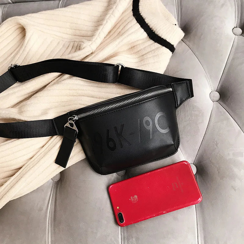 Women Waist Pack Bags Fanny Pack Belt Small Vintage PU Chest Bags
