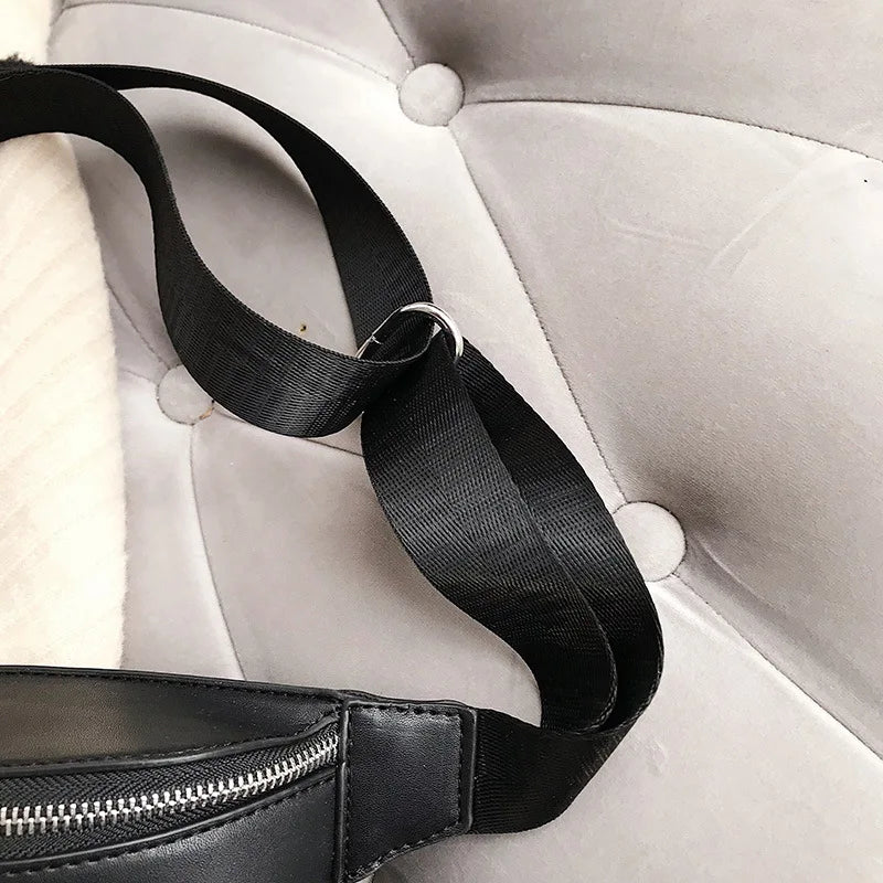 Women Waist Pack Bags Fanny Pack Belt Small Vintage PU Chest Bags