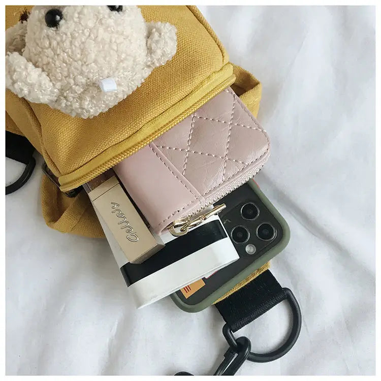 Canvas Waist Bag Chest Crossbody Bag for Hiking Lady