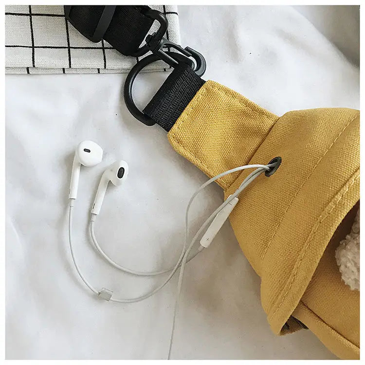Canvas Waist Bag Chest Crossbody Bag for Hiking Lady