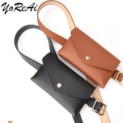 Women Envelope Waist Pack Mini Belt Bag PU Shoulder Bags