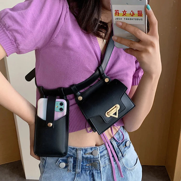 Leather Waist Pack Fanny Pack Women Belt Bag Crossbody Bags Casual Chest Pack