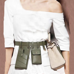 Women Waist Pack Leather Fanny Pack Crossbody Bags Casual Chest Pack