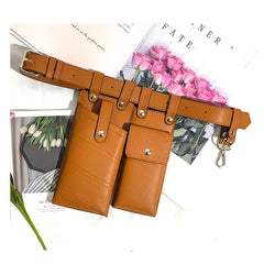 Women Waist Pack Leather Fanny Pack Crossbody Bags Casual Chest Pack