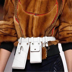 Leather Waist Pack Crossbody Bag Women Casual Chest Purse