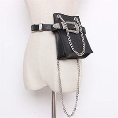 Serpentine Fanny Pack for Women Chain Messenger Bag Belt Bag Plus Size