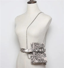 Serpentine Fanny Pack for Women Chain Messenger Bag Belt Bag Plus Size