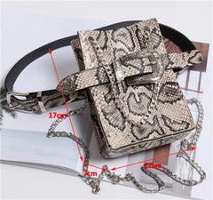 Serpentine Fanny Pack for Women Chain Messenger Bag Belt Bag Plus Size