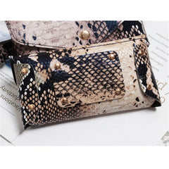 Women Waist Pack Pu Leather Serpentine Fanny Pack Snake Skin Waist Belt