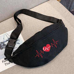 Love Print Waist Pack Letter Belt Bag Crossbody Chest Pouch Unisex Fanny Pack