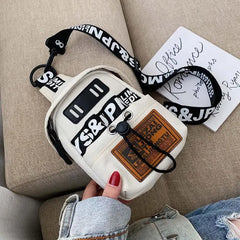 Women Waist Packs Female Mini Patchwork Canvas Fanny Pack