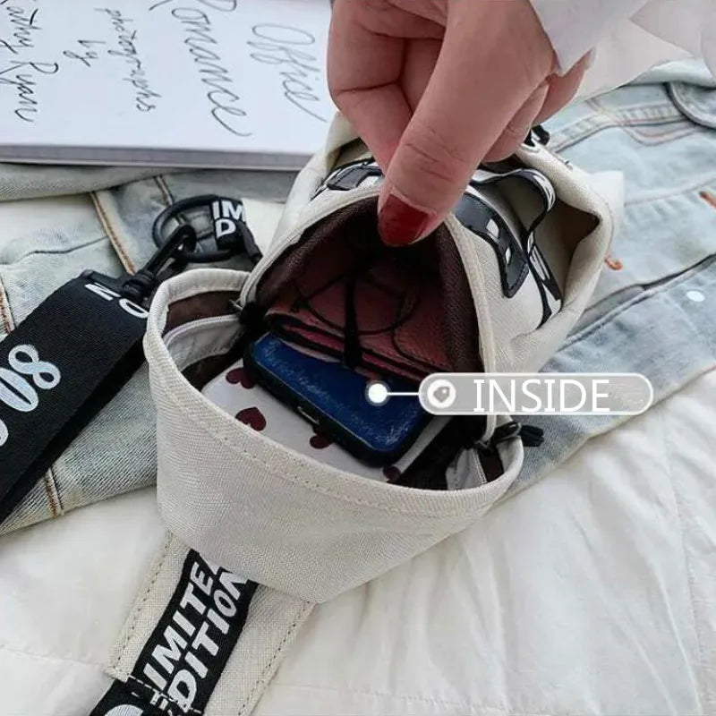 Women Waist Packs Female Mini Patchwork Canvas Fanny Pack