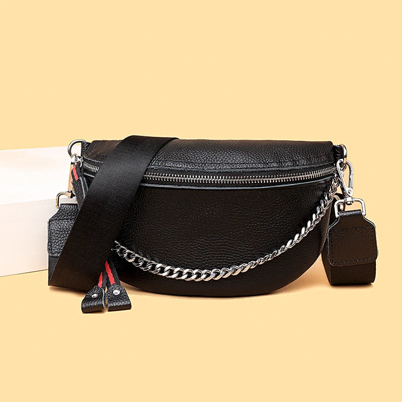 Leather Waist Pack Fanny Belt Bag Messenger Chest Crossbody Pouch