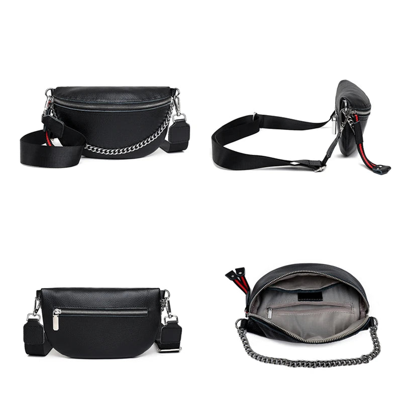 Leather Waist Pack Fanny Belt Bag Messenger Chest Crossbody Pouch