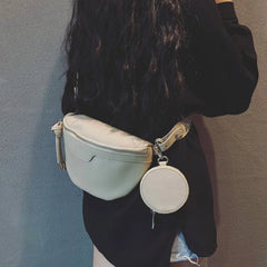 Women Leather Waist Packs and Shoulder Bag Set