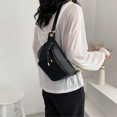 Leather Fanny Waist Pack Letter Belt Bag