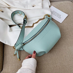 Women Leather Waist Pack Fanny Belt Bag Shoulder Messenger Crossbody Pouch