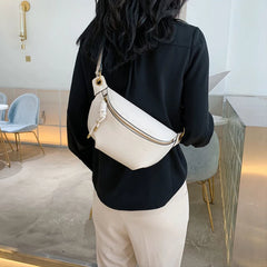 Leather Fanny Waist Pack Letter Belt Bag