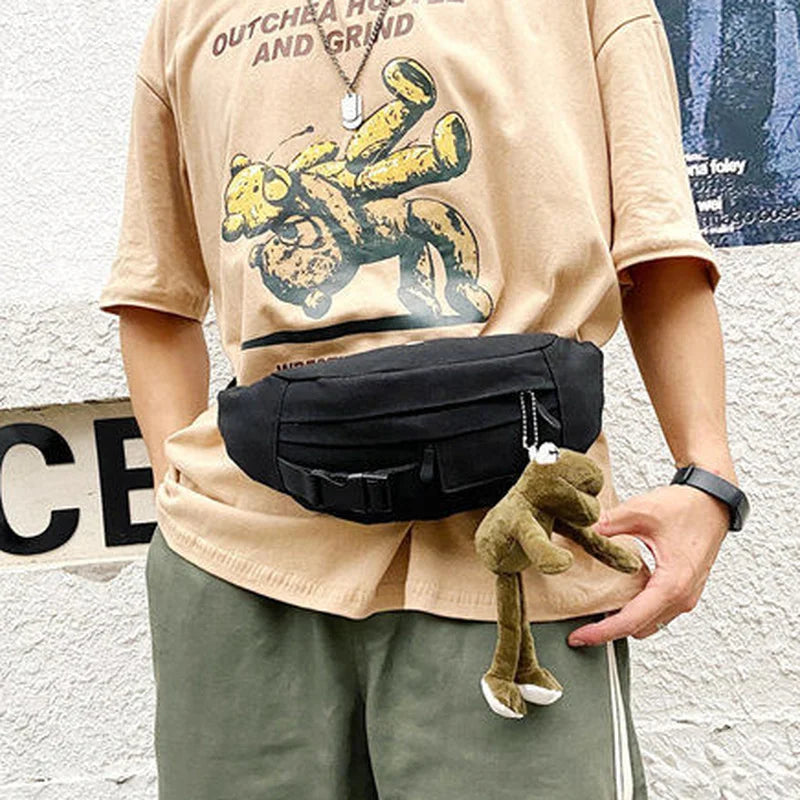 Canvas Waist Pack Unisex Travel Fanny Pack Streetwear Style