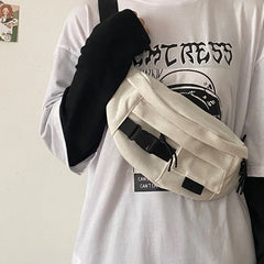 Canvas Waist Pack Unisex Travel Fanny Pack Streetwear Style