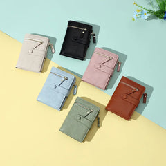 Women Short Wallet Coin Purse Credit Card Holder PU Leather Money Bag
