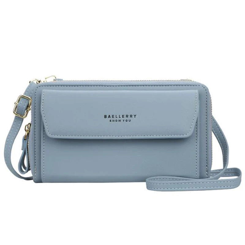 Women Wallet Double Zipper Female Shoulder Bag Top Cell Phone Pocket Bags