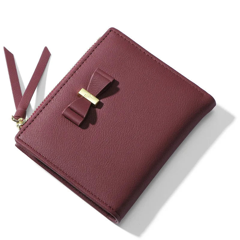 Women Wallet Female Short Candy Bow Wallets Zipper Purses Girls Lady Purse