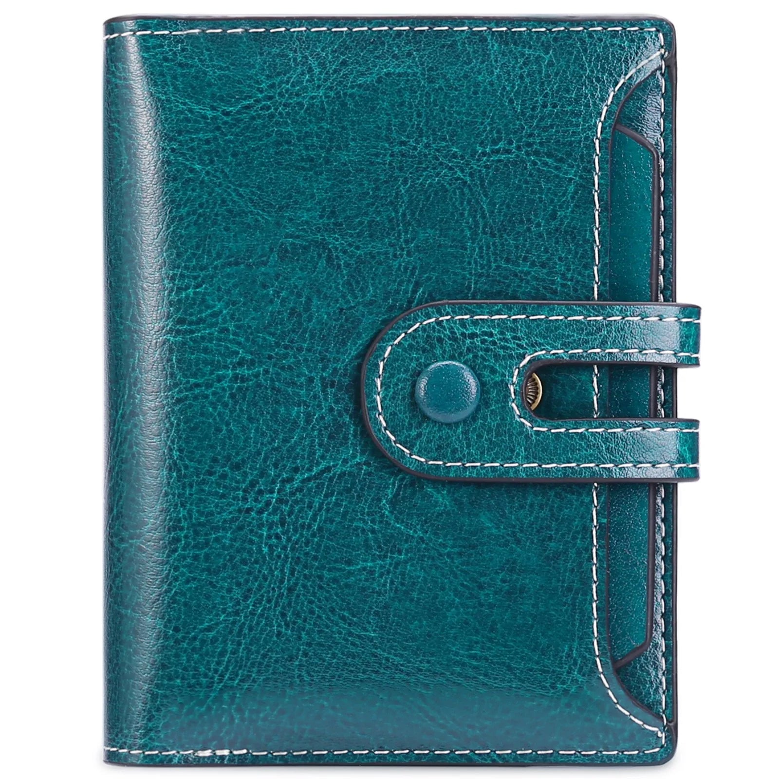Women Wallet Leather Retro Oil Wax Cowhide Girls Wallet Short Zipper