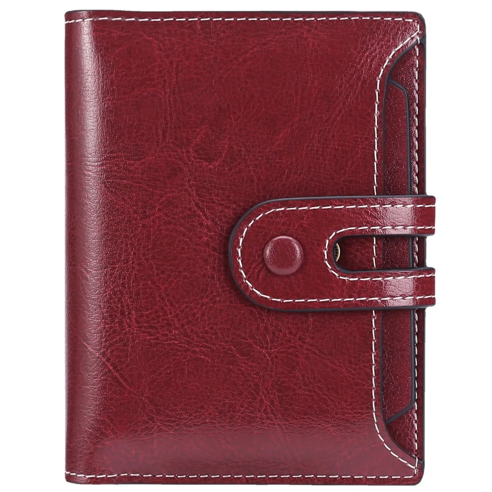 Women Wallet Leather Retro Oil Wax Cowhide Girls Wallet Short Zipper