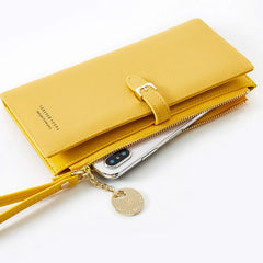 Women Multifunctional PU Leather Long Wallet Clutch Zipper Student Wallet