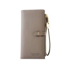 Women Multifunctional PU Leather Long Wallet Clutch Zipper Student Wallet
