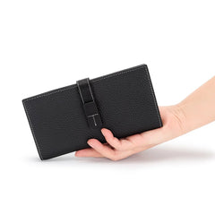 Women Wallet Pull-Belt Long Cowhide Wallet Clutch