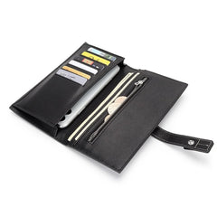 Women Wallet Pull-Belt Long Cowhide Wallet Clutch