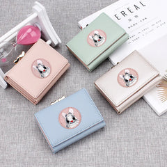 Small Rabbit Wallet Short PU Leather Solid Wallets Hasp Purses Female Purse Clut