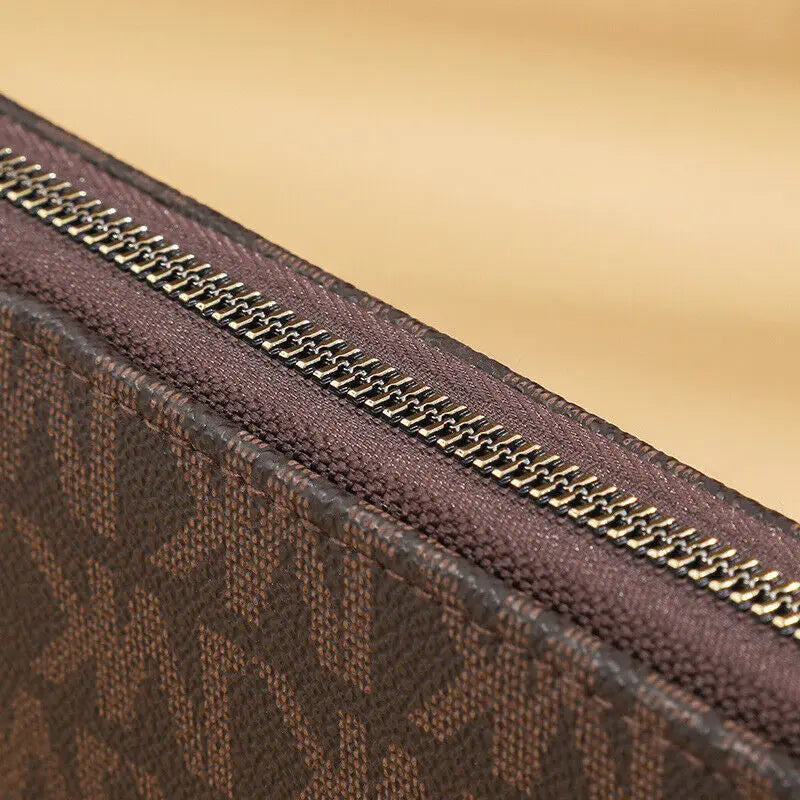Double Zipper Clutches Purse Wristlet Wallet Handbag