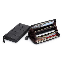 Leather Women's Wallet Long Zipper Money Coin Holder Purse