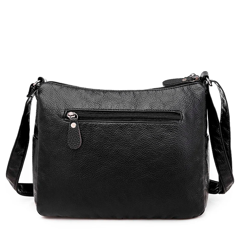Soft PU Leather Shoulder Bag Crossbody Handbag Multi-pocket Messenger Bags