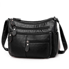 Soft PU Leather Shoulder Bag Crossbody Handbag Multi-pocket Messenger Bags