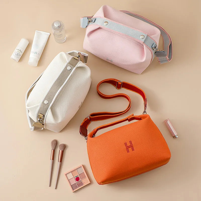 Waterproof Canvas Makeup Storage Bag Cosmetic Organizer Pouch