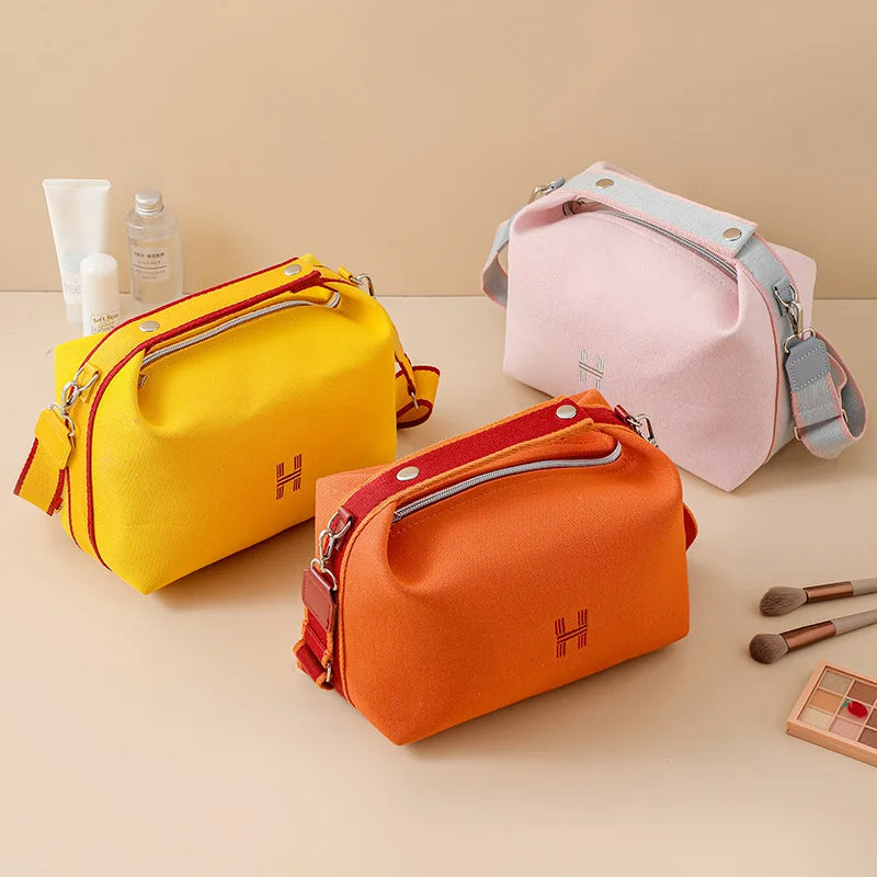 Waterproof Canvas Makeup Storage Bag Cosmetic Organizer Pouch