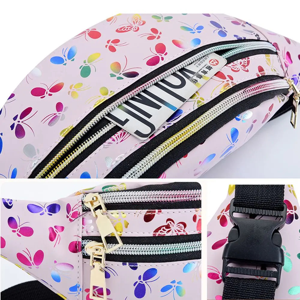 Waterproof Cartoon Colorful Phone Pouch Girls Bum Bag